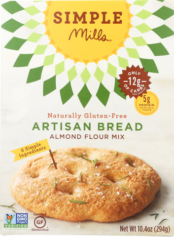 SIMPLE MILLS: Gluten Free Artisan Bread Almond Flour Mix, 9.5 oz