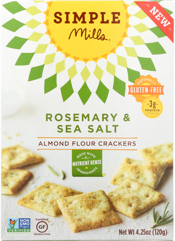 SIMPLE MILLS: Rosemary Sea Salt Crackers, 4.25 oz