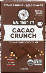 TAZA CHOCOLATE: Cacao Crunch Amaze Dark Chocolate Bar, 2.5 oz