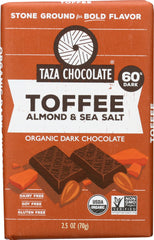 TAZA CHOCOLATE: Amaze Toffee Dark Chocolate Bar, 2.5 oz