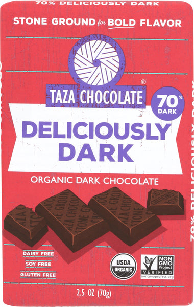 TAZA CHOCOLATE: 70% Deliciously Dark Chocolate Bar, 2.5 oz