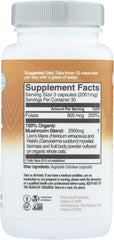 OM ORGANIC MUSHROOM NUTRITION: Brain Fuel Lions Mane Folate, 90 cp