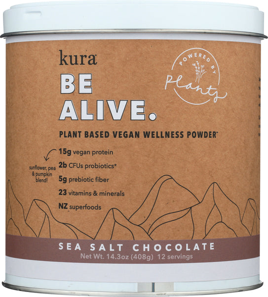 KURA NUTRITION: Protein Powder Plant Wellness Chocolate, 14.3 oz