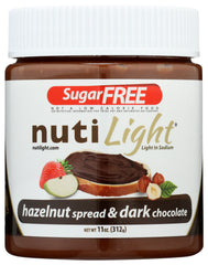 NUTILIGHT: Sugar Free Hazelnut Spread & Dark Chocolate, 11 oz