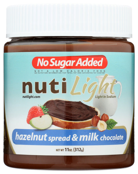 NUTILIGHT: Sugar Free Hazelnut Spread & Milk Chocolate, 11 oz