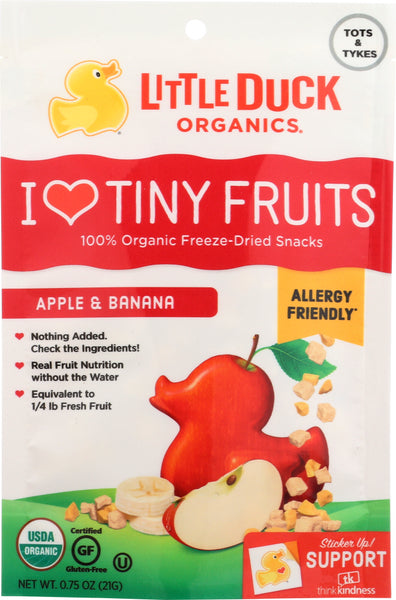 LITTLE DUCK ORGANICS: Tiny Fruits Apple Banana, 0.75 oz