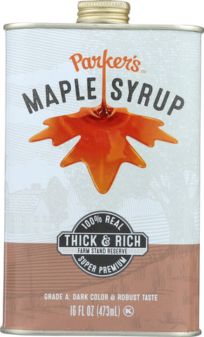 PARKERS REAL MAPLE: Syrup Maple Dark Traditional 15 fo
