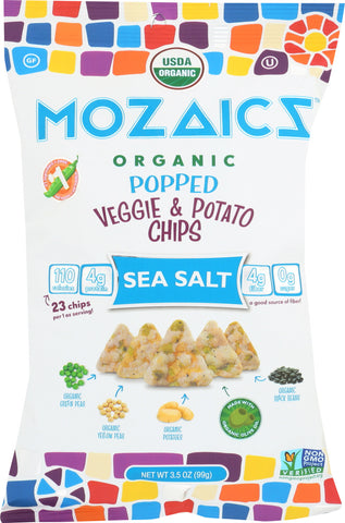 MOZAICS: Organic Popped Veggie & Potato Chips Sea Salt, 3.5 oz