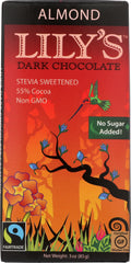 LILY'S: Dark Chocolate with Stevia Almond, 3 oz