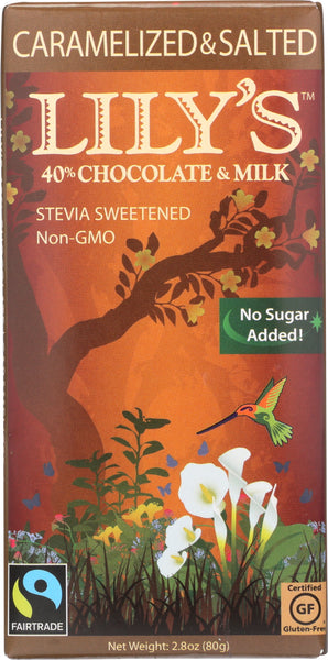 LILYS SWEETS: Carmelized and Salted Milk Bar Stevia, 2.8 oz