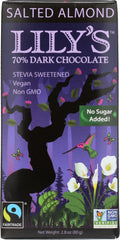 LILYS SWEETS: Salted Almond Dark Chocolate Bar, 2.8 oz