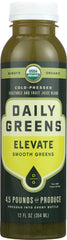 DRINK DAILY GREENS: Elevate Smooth Greens Cold Pressed, 12 fl oz