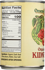 OMENA ORGANICS: Beans Kidney Dark Red Organic, 15 oz