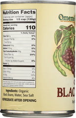 OMENA ORGANICS: Beans Black Canned Organic, 15 oz
