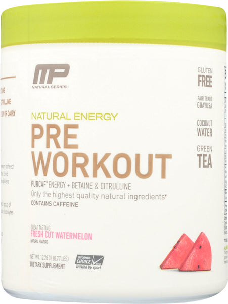 MUSCLEPHARM: Natural Energy Pre-Workout Powder Watermelon, 1 lb