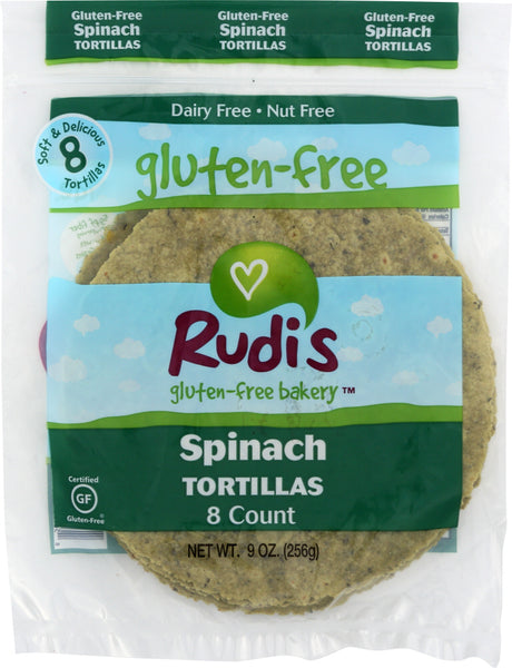 RUDI'S: Gluten Free Spinach Tortillas, 9 oz