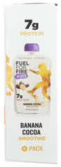 FUEL FOR FIRE: Kids Banana Cocoa Smoothie 4 Pack, 12.80 oz