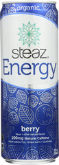 STEAZ: Green Tea Soda Organic Energy Drink Berry, 12 oz