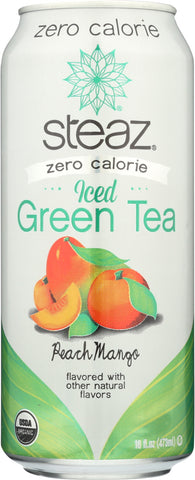 STEAZ: Zero Calorie Peach Mango Iced Tea, 16 fo