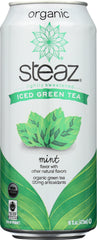 STEAZ: Organic Iced Green Tea Mint Lightly Sweetened, 16 oz