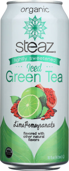 STEAZ: Lime & Pomegranate Green Iced Tea, 16 fo