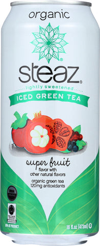 STEAZ: Organic Iced Green Tea Superfruit, 16 Oz