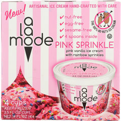 A LA MODE: Ice Cream Cups Pink Sprinkle 4 cups, 14 oz