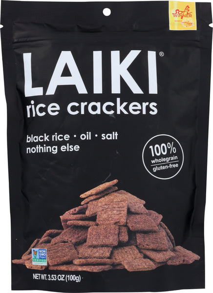 LAIKI: Crackers Black Rice, 3.53 oz