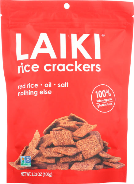 LAIKI: Crackers Red Rice, 3.53 oz