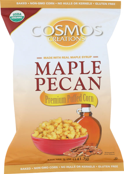 COSMOS CREATIONS: Puffed Corn Organic Maple Pecan, 5 oz