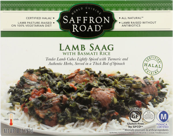 SAFFRON ROAD: Lamb Saag with Basmati Rice, 10 oz