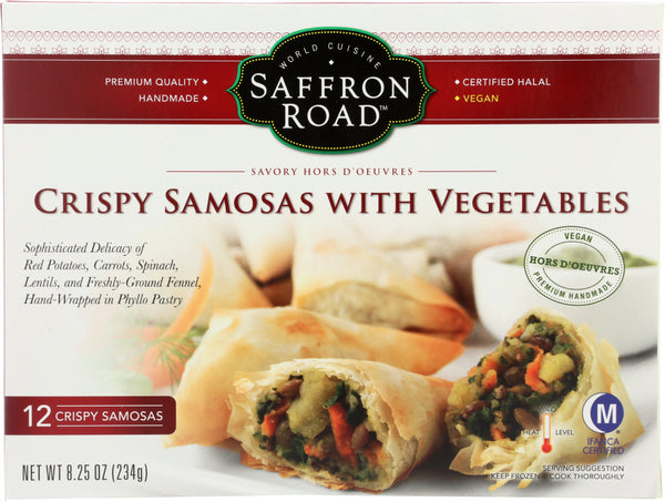 SAFFRON ROAD: Crispy Samosas with Vegetables, 8.25 oz