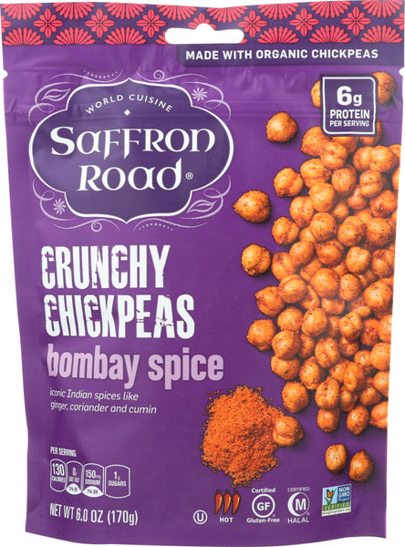 SAFFRON ROAD: Bombay Spice Crunchy Chickpeas, 6 oz