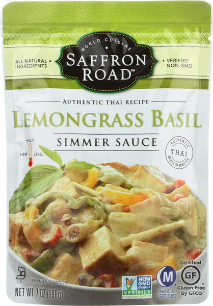 SAFFRON ROAD: Gluten Free Simmer Sauce Lemongrass Basil, 7 oz