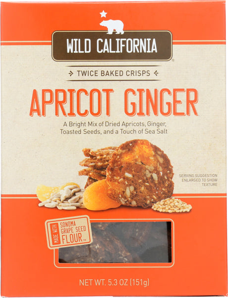 WILD CALIFORNIA: Apricot Ginger Crisps, 5.3 oz