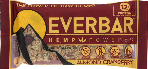 EVERBAR: Hemp Bar Almond Cranberry, 2.1 oz