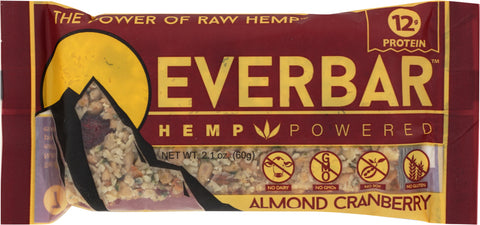 EVERBAR: Hemp Bar Almond Cranberry, 2.1 oz