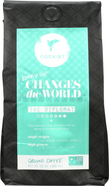 COEXIST: Diplomat Ground Coffee, 10 oz