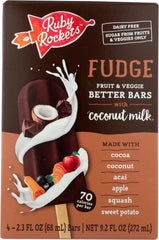 RUBYS ROCKETS: Fudge Fruit & Veggie Better Bars 4-2.3 oz, 9.2 oz