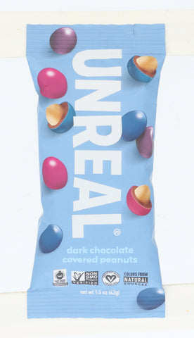 UNREAL: Dark Chocolate Covered Peanuts Gems, 1.50 oz