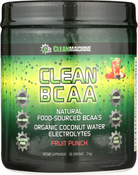 CLEAN MACHINE: Clean Bcaa Fruit Punch, 10 oz