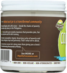 DIGNITY COCONUTS: Raw Coconut Oil Organic & Virgin, 15 oz
