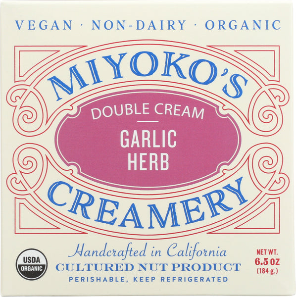 MIYOKO'S CREAMERY: Double Cream Garlic Herb, 6.5 oz
