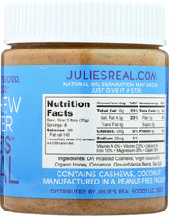 JULIES REAL: Cinnamon Vanilla Cashew Butter, 9 oz