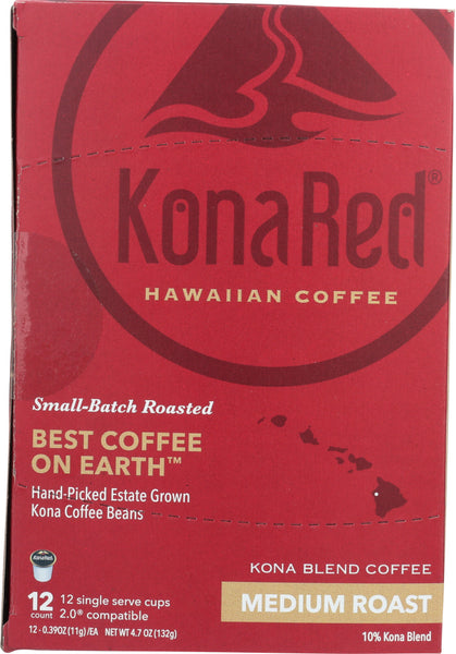 KONA RED: Kona Medium Roast Coffee, 12 ea