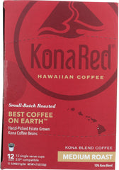 KONA RED: Kona Medium Roast Coffee, 12 ea