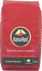 KONA RED: Coffee Whole Bean Dark, 12 oz
