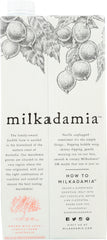MILKADAMIA: Unsweetened Vanilla Macadamia Milk, 32 fo