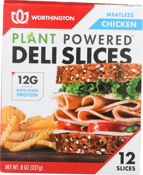 WORTHINGTON: Meatless Chicken Deli Slices, 8 oz