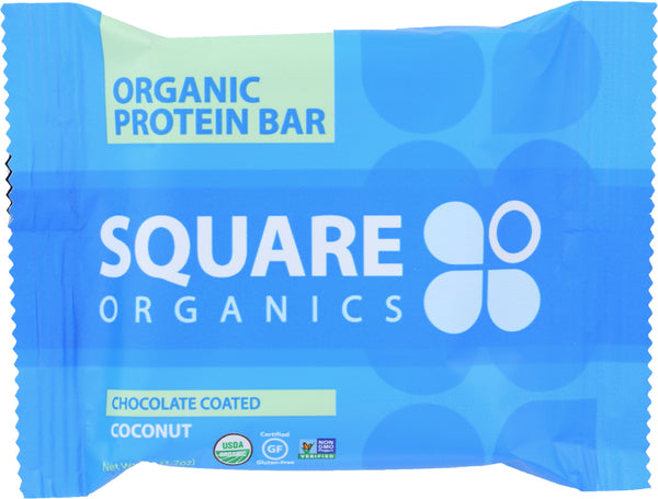 SQUARE ORGANICS: Bar Protein Chocolate Coated Coconut, 1.7 oz